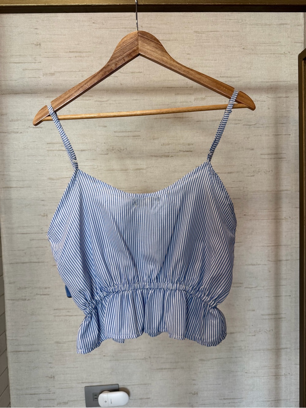 Blue Striped Ruffle One-Piece - Picture 2 of 2